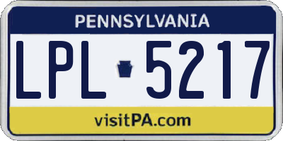 PA license plate LPL5217