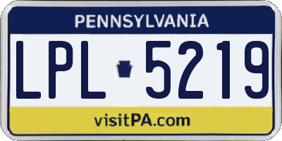 PA license plate LPL5219