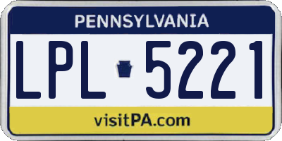 PA license plate LPL5221