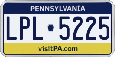 PA license plate LPL5225