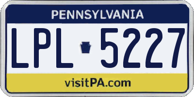 PA license plate LPL5227