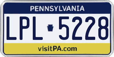 PA license plate LPL5228