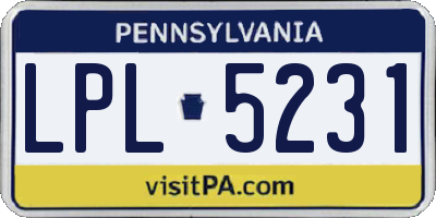 PA license plate LPL5231
