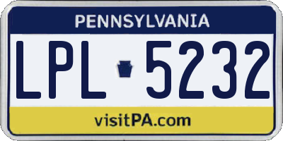 PA license plate LPL5232