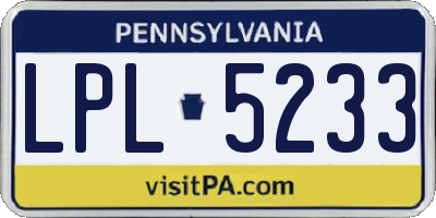 PA license plate LPL5233