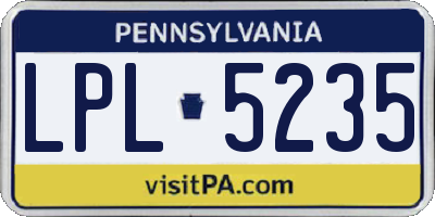 PA license plate LPL5235