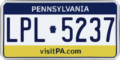 PA license plate LPL5237