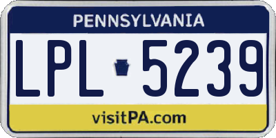 PA license plate LPL5239