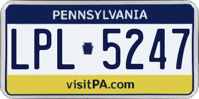 PA license plate LPL5247