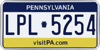 PA license plate LPL5254