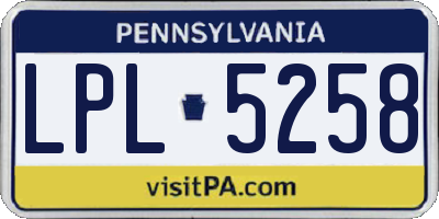 PA license plate LPL5258