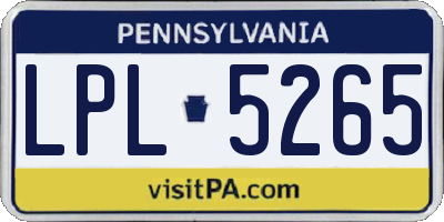 PA license plate LPL5265