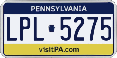 PA license plate LPL5275