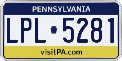 PA license plate LPL5281