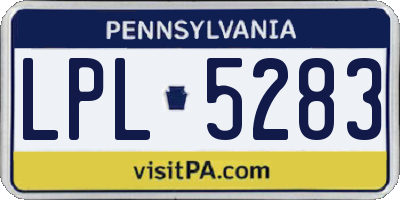 PA license plate LPL5283