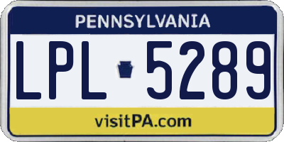 PA license plate LPL5289