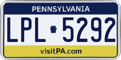 PA license plate LPL5292