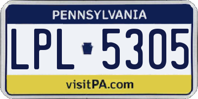 PA license plate LPL5305