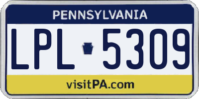 PA license plate LPL5309