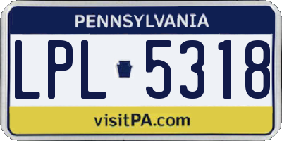 PA license plate LPL5318