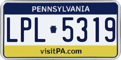 PA license plate LPL5319