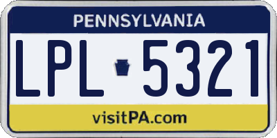 PA license plate LPL5321