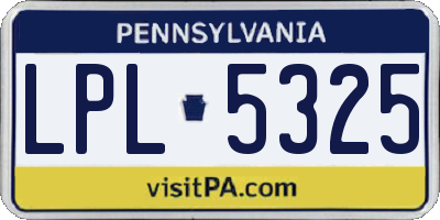 PA license plate LPL5325