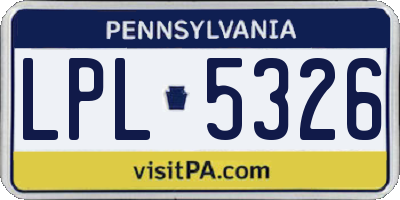 PA license plate LPL5326