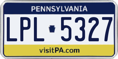 PA license plate LPL5327