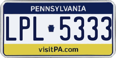 PA license plate LPL5333
