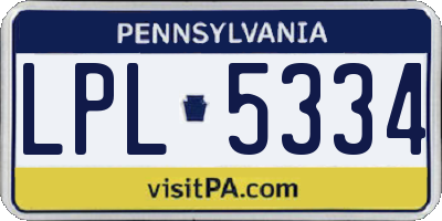 PA license plate LPL5334
