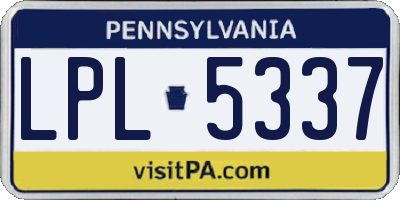 PA license plate LPL5337