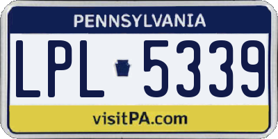 PA license plate LPL5339