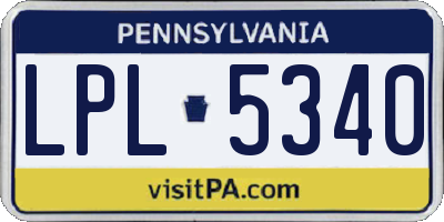 PA license plate LPL5340