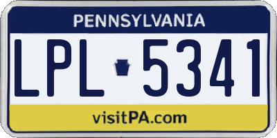 PA license plate LPL5341