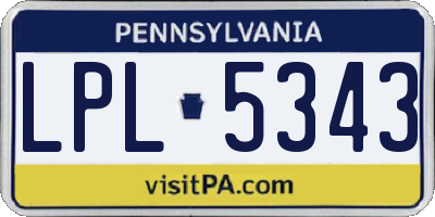 PA license plate LPL5343
