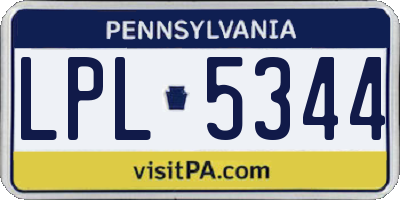 PA license plate LPL5344