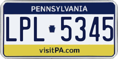 PA license plate LPL5345
