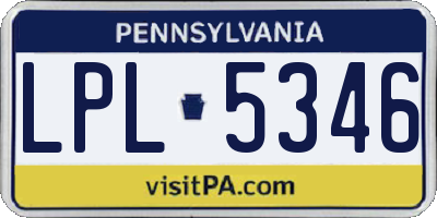 PA license plate LPL5346