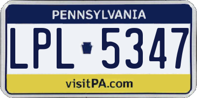 PA license plate LPL5347