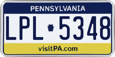 PA license plate LPL5348
