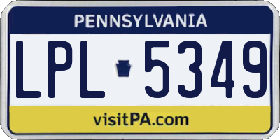 PA license plate LPL5349