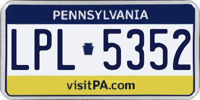PA license plate LPL5352