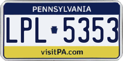 PA license plate LPL5353