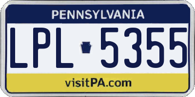 PA license plate LPL5355