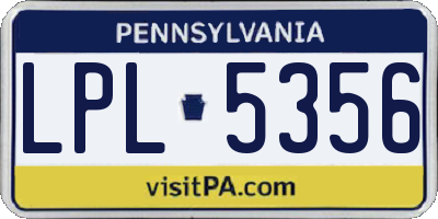 PA license plate LPL5356