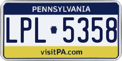 PA license plate LPL5358