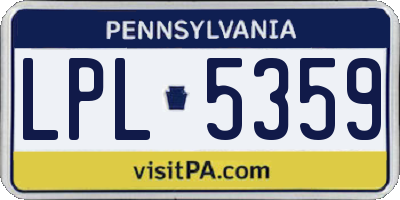 PA license plate LPL5359