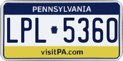 PA license plate LPL5360