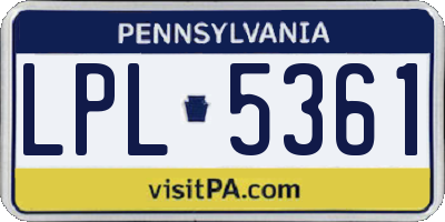 PA license plate LPL5361